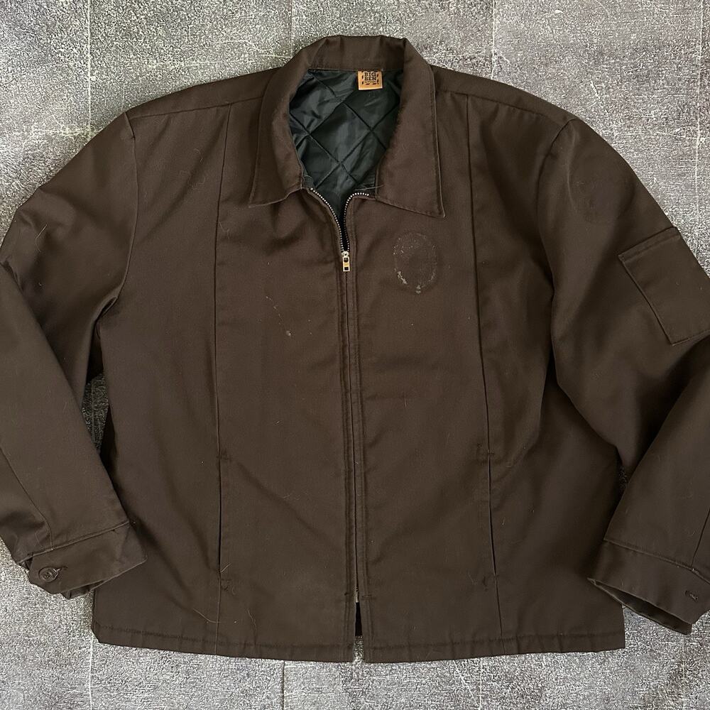 Men's Vintage 80's Big Ben USA Eisenhower Brown Talon Zipper Mechanics Jacket XL